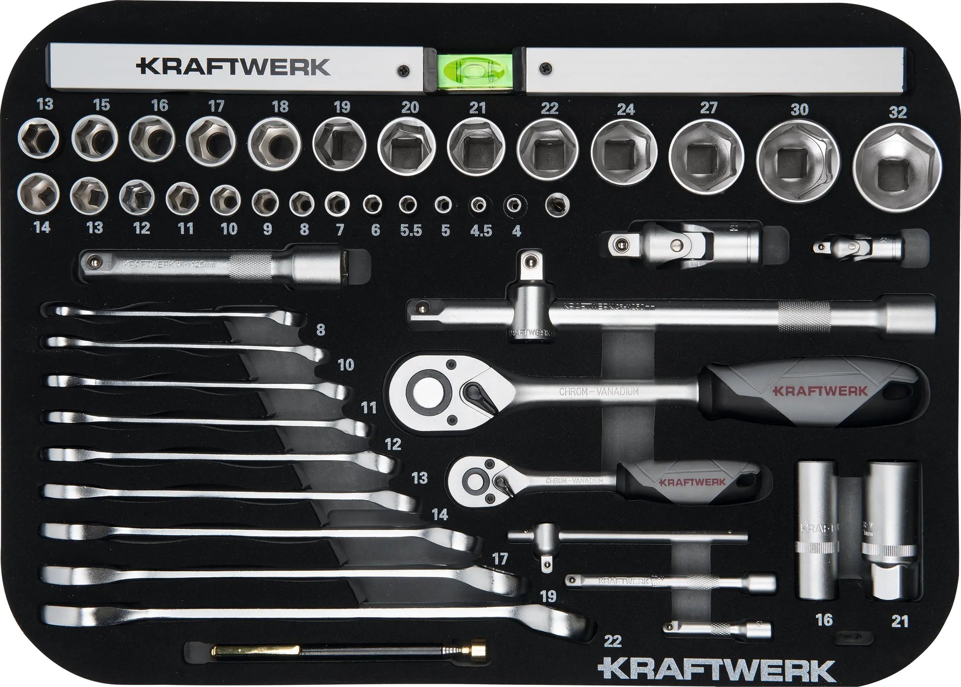 WERKZEUGKOFFER B100, ABS, 1/4" + 1/2", 170 TLG. KRAFTWERK