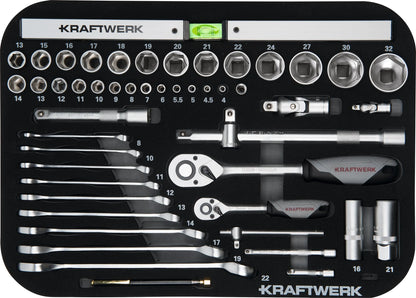WERKZEUGKOFFER B100, ABS, 1/4" + 1/2", 170 TLG. KRAFTWERK