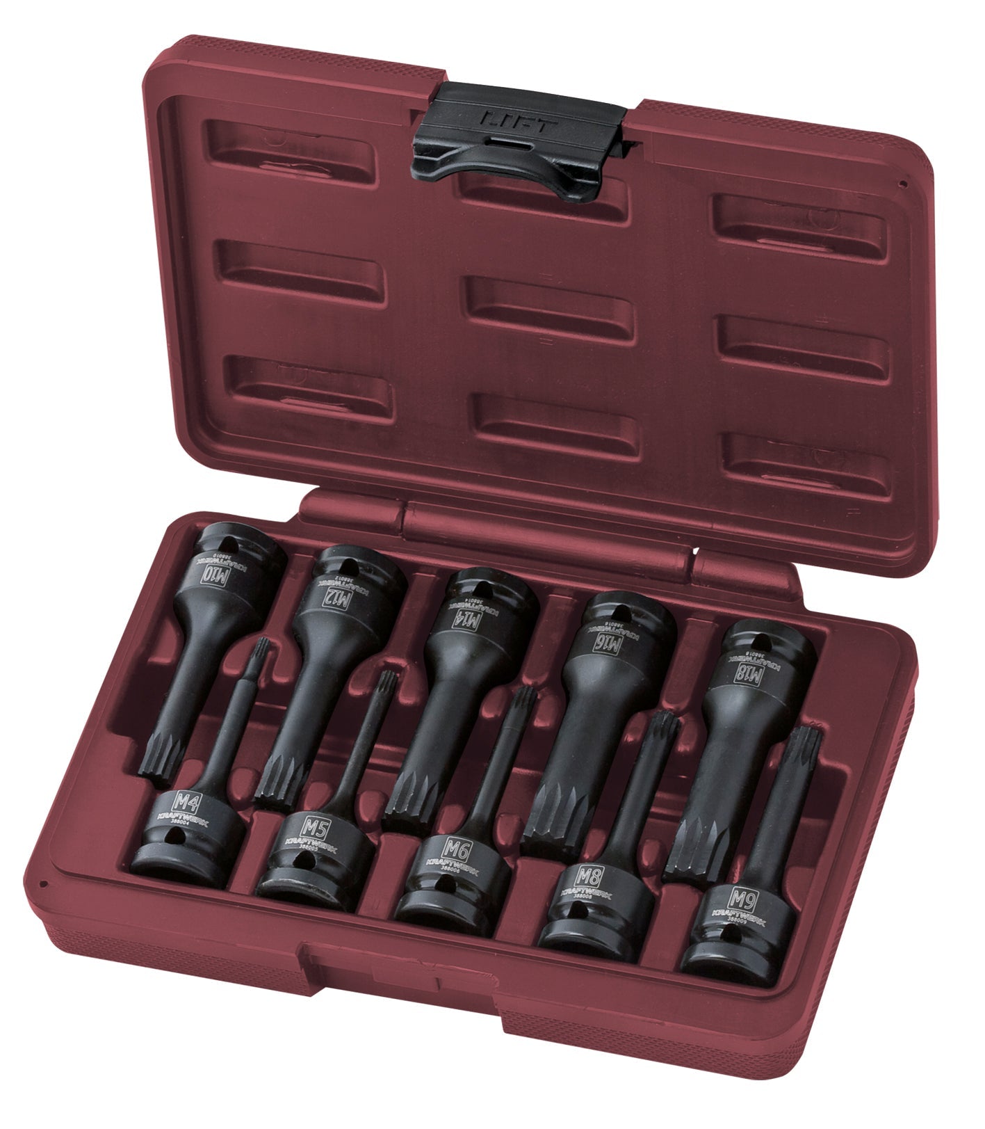 XZN VIELZAHN-SCHLAG-STECKSCHLÜSSEL-SATZ 1/2", 10-TLG. KRAFTWERK