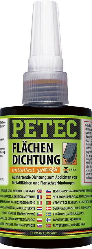 aushärtend - Flächendichtung orange, mittelfest - 75 ml Pressbox PETEC