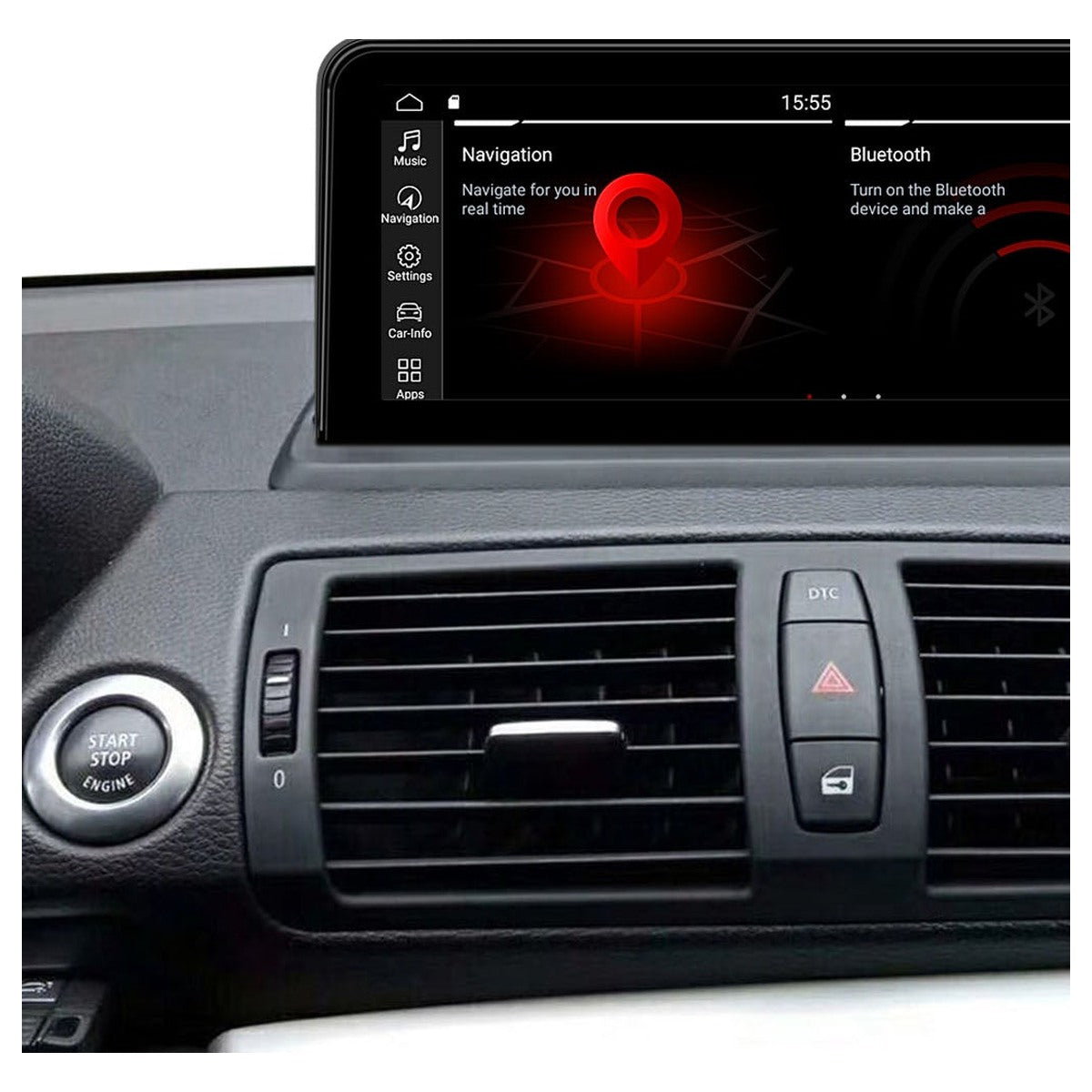 JFSound Android-Autoradio mit Navigation für BMW 1er E81/E82/E87/E88 2005-2012, 12,25-Zoll-Display, CCC - Nahaufnahme 2 aus dem Originalfoto