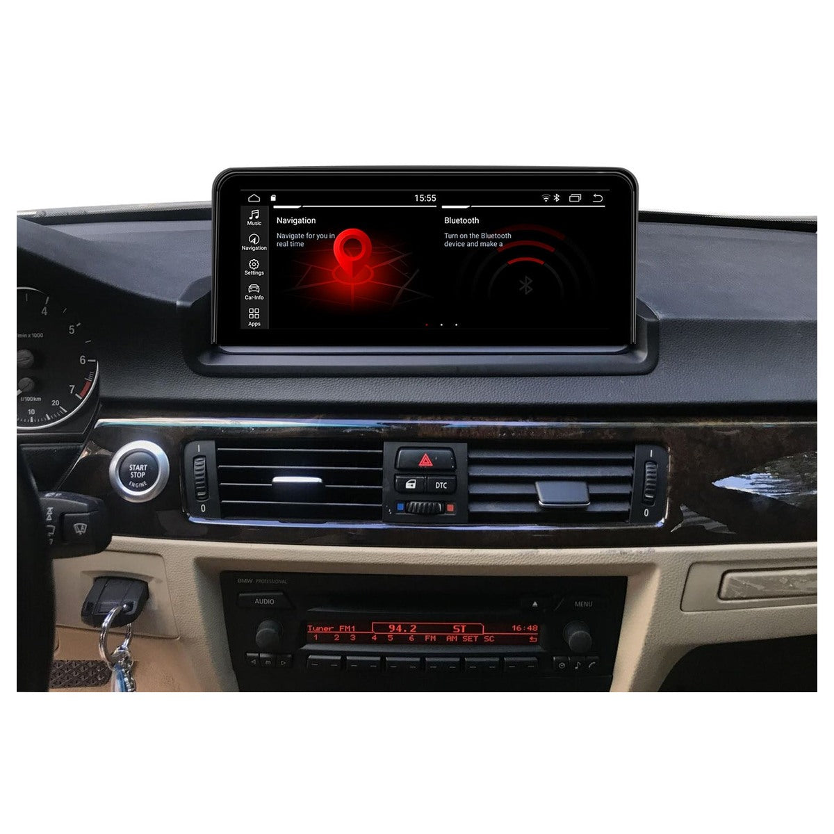 JFSound Android-Autoradio mit Navigation für BMW 3er E90/E91/E92/E93 2005-2012, 12,25-Zoll-Display, IDR - Nahaufnahme 1 aus dem Originalfoto