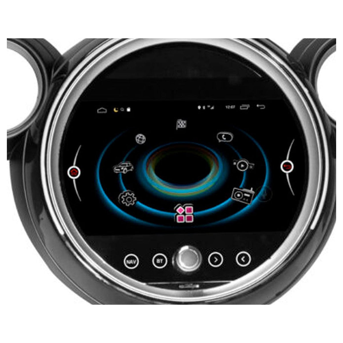JFSound Android-Autoradio mit Navigation für MINI R60 (2011-2016) Klimabedienung oben, 9-Zoll-Display - weiterer Originalfoto-Ausschnitt