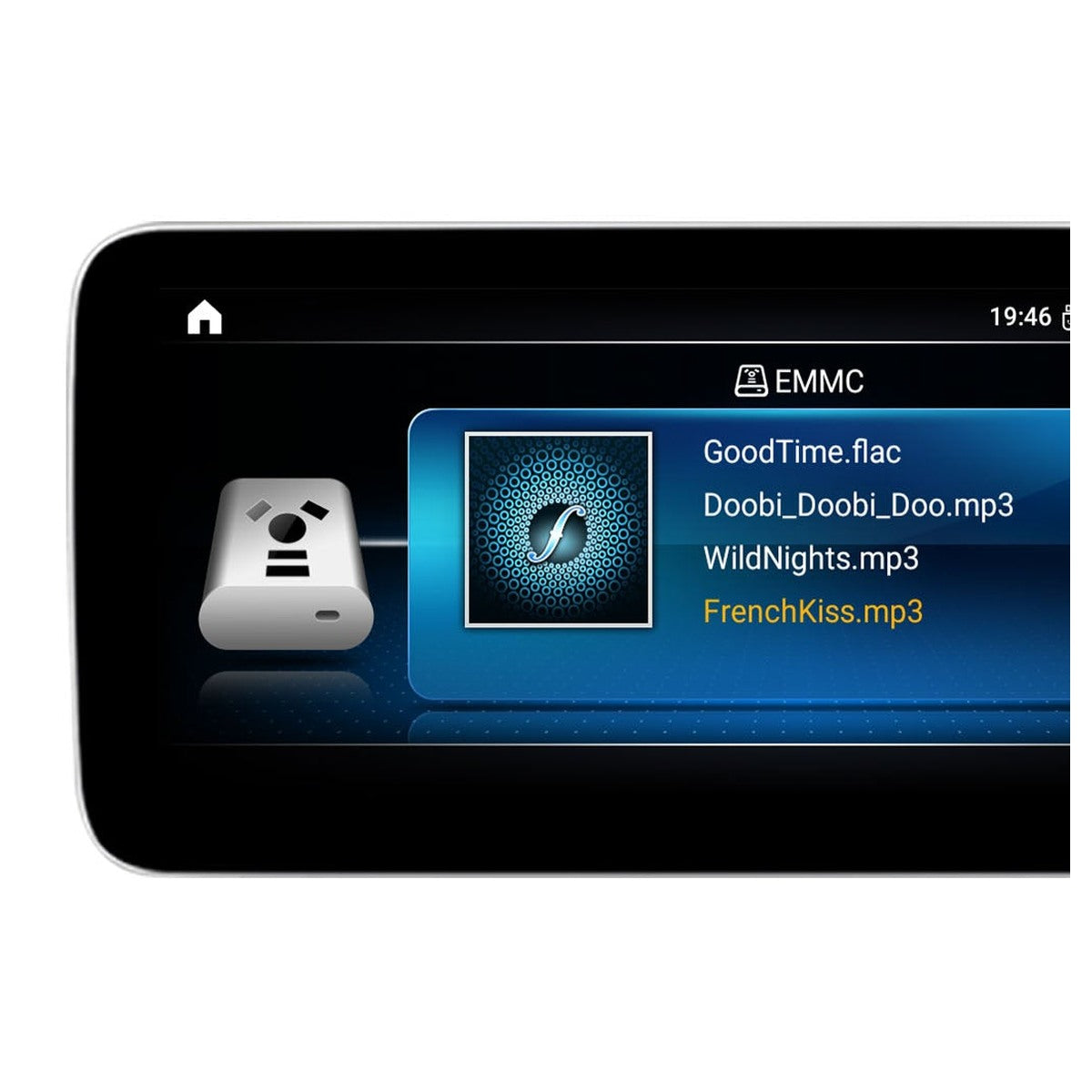 JFSOUND Android-Autoradio für Mercedes A-Klasse, CLA und GLA - Display im Detail, Ausschnitt des Originalfotos