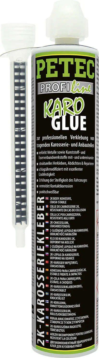 nur für gewerbliche Anwender - Karo-Glue, 2K-Karosseriekleber - 195 ml Kartusche PETEC