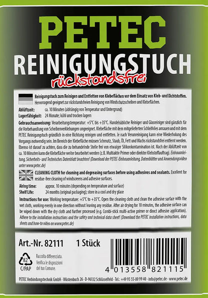 rückstandsfrei - Reinigungstuch - 1 Stück PETEC