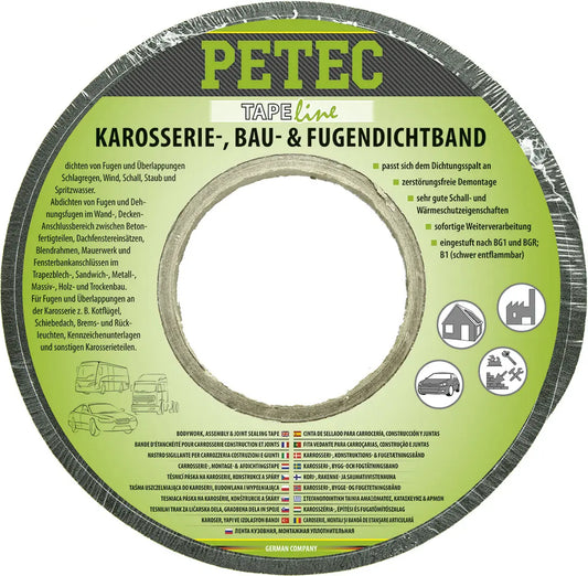 schwarz - Karosserie-, Bau-& Fugendichtband - 5,6mx15mmx5-12mm PETEC