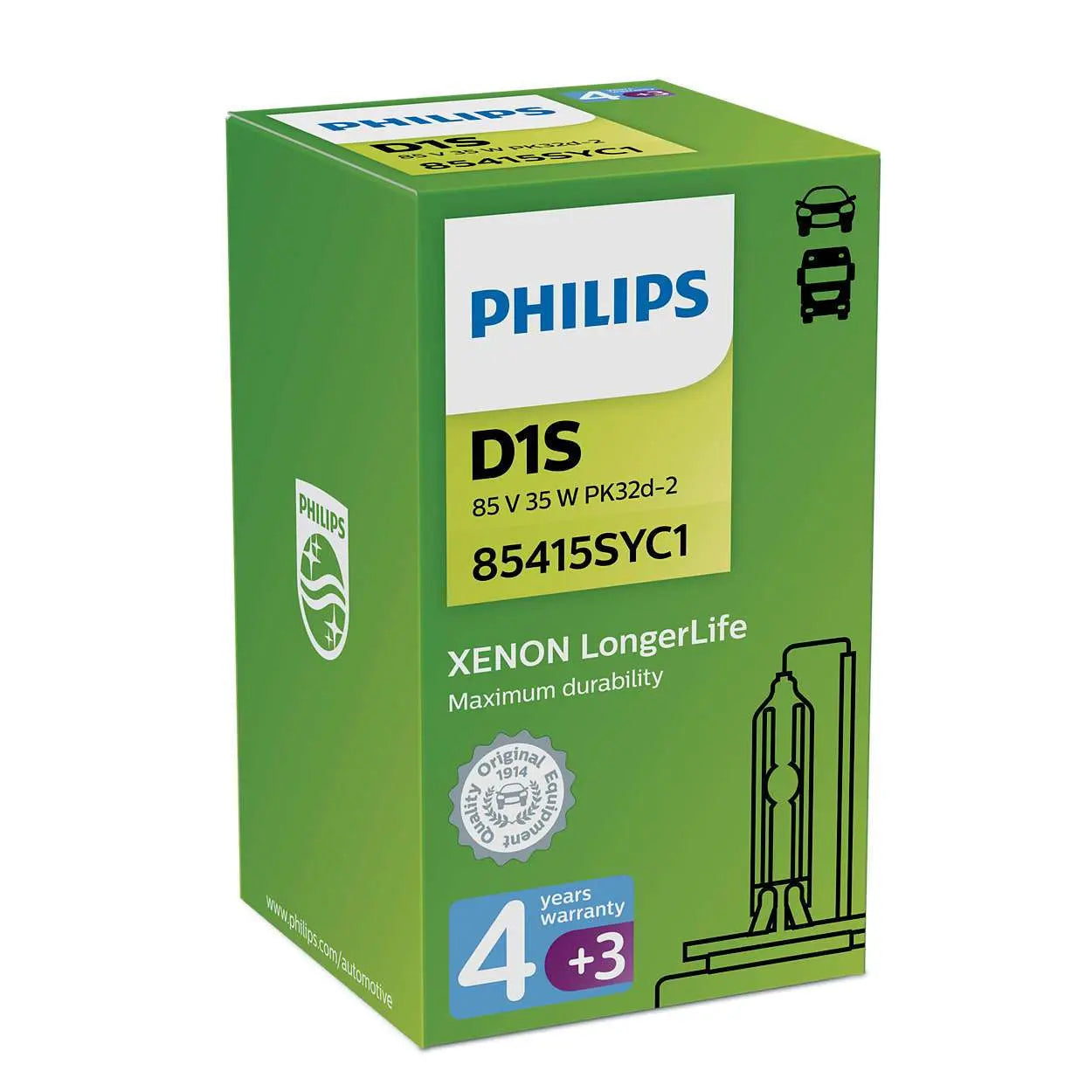 D1S 35W PK32d-2 LongerLife 4300K Xenon  Philips