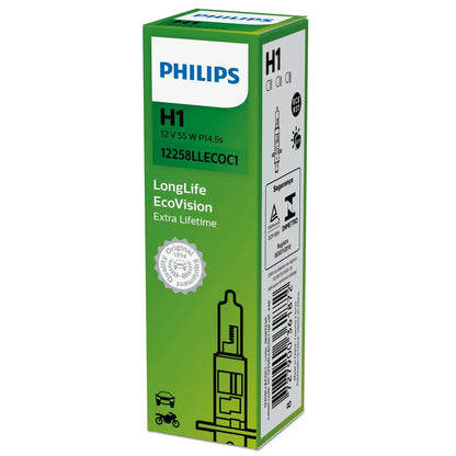 H1 12V 55W P14,5s LongLife EcoVision 1 St. Philips - Samsuns Group