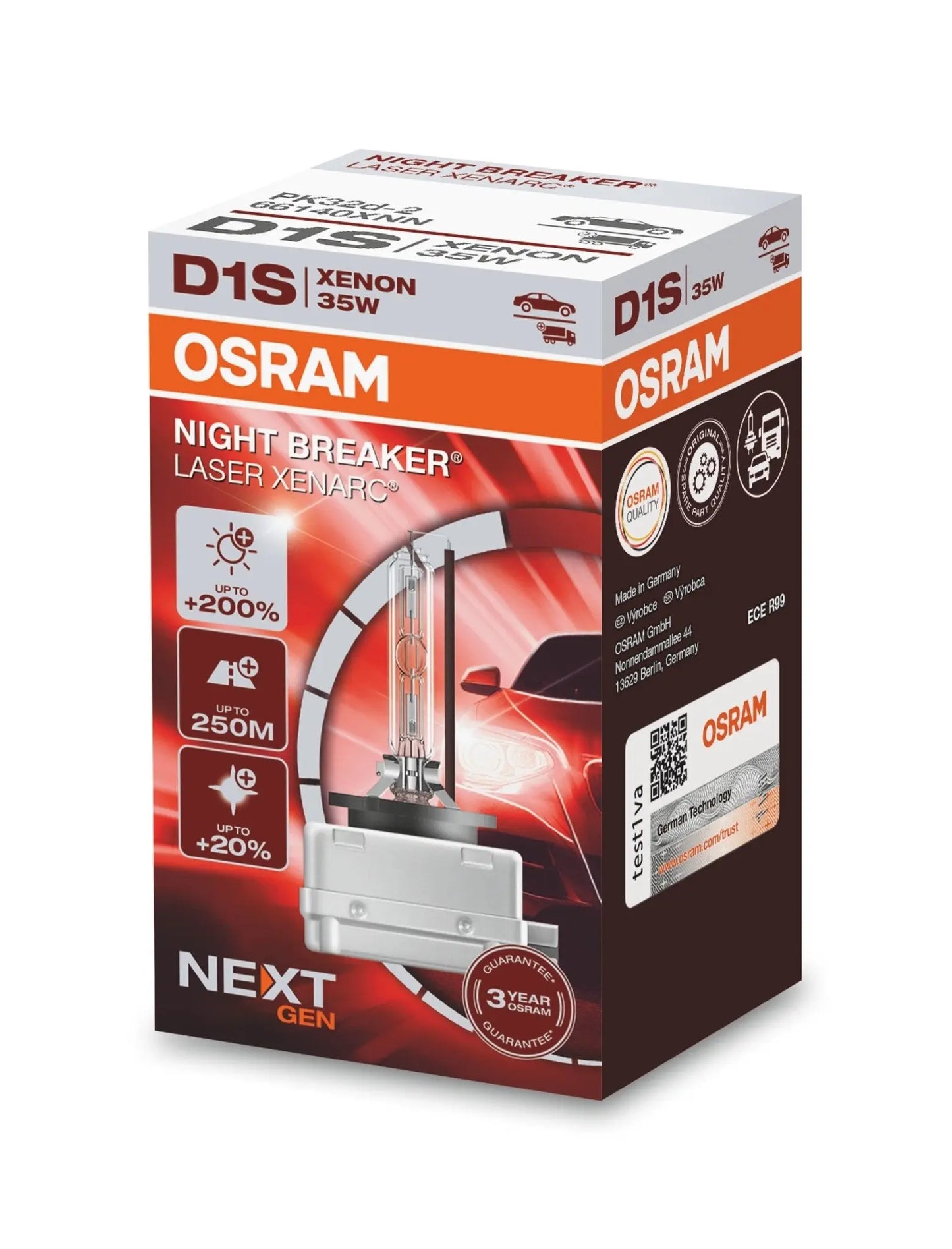 D1S 12/24V XENARC® NIGHT BREAKER® LASER +200% 3 Jahre Garantie* 1 st. OSRAM - Samsuns Group