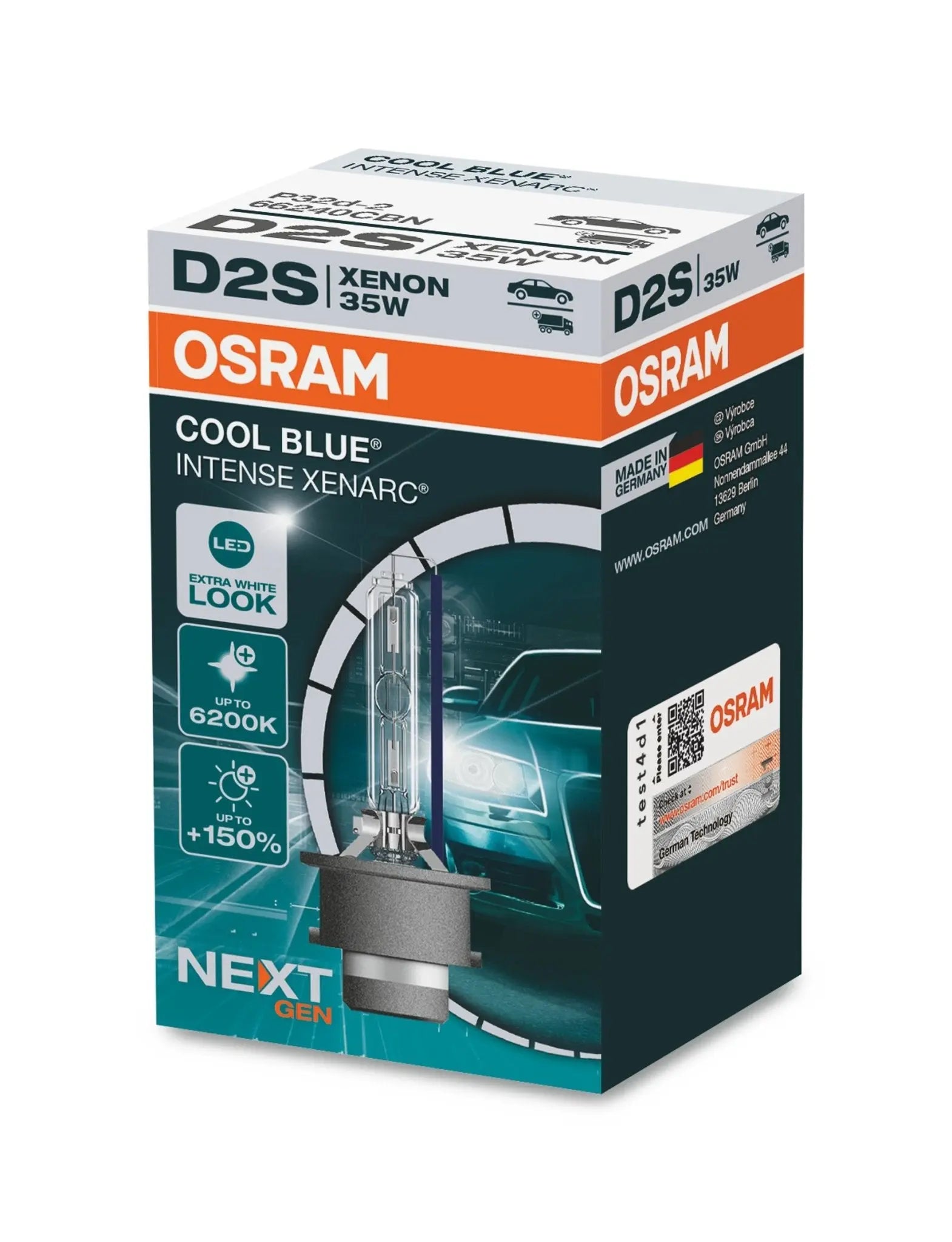 D2S 12V+24V 35W P32d-2 XENARC COOL BLUE INTENSE NextGen. 6200K +150% 1 St. OSRAM - Samsuns Group