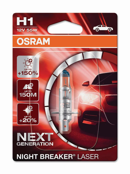 H1 12V 55W P14.5s NIGHT BREAKER® LASER +150% mehr Helligkeit 1 st. OSRAM - Samsuns Group