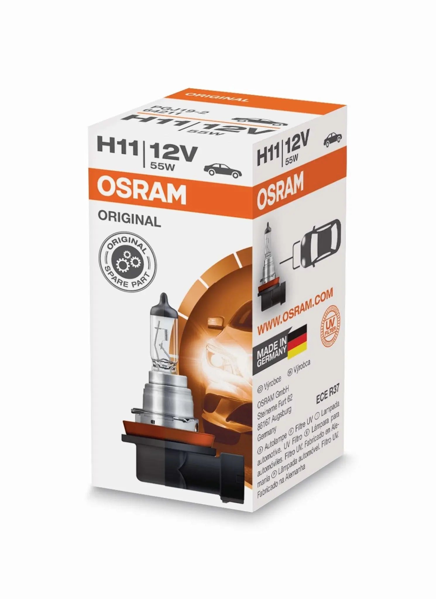 H11 12V 55W PGJ19-2 1 St. Original Spare Part OSRAM - Samsuns Group