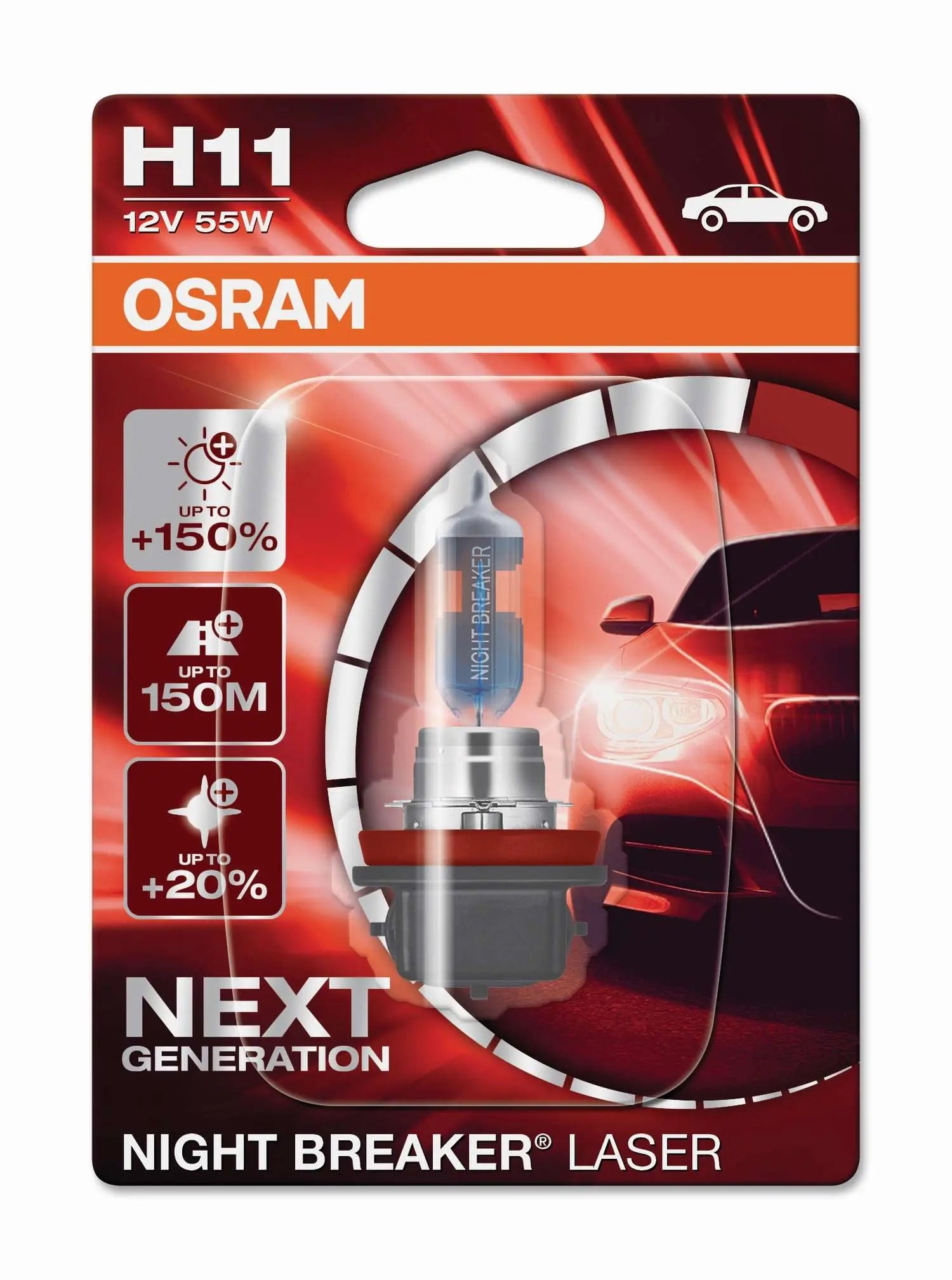 H11 12V 55W PGJ19-2 NIGHT BREAKER® LASER +150% mehr Helligkeit 1 st. OSRAM - Samsuns Group