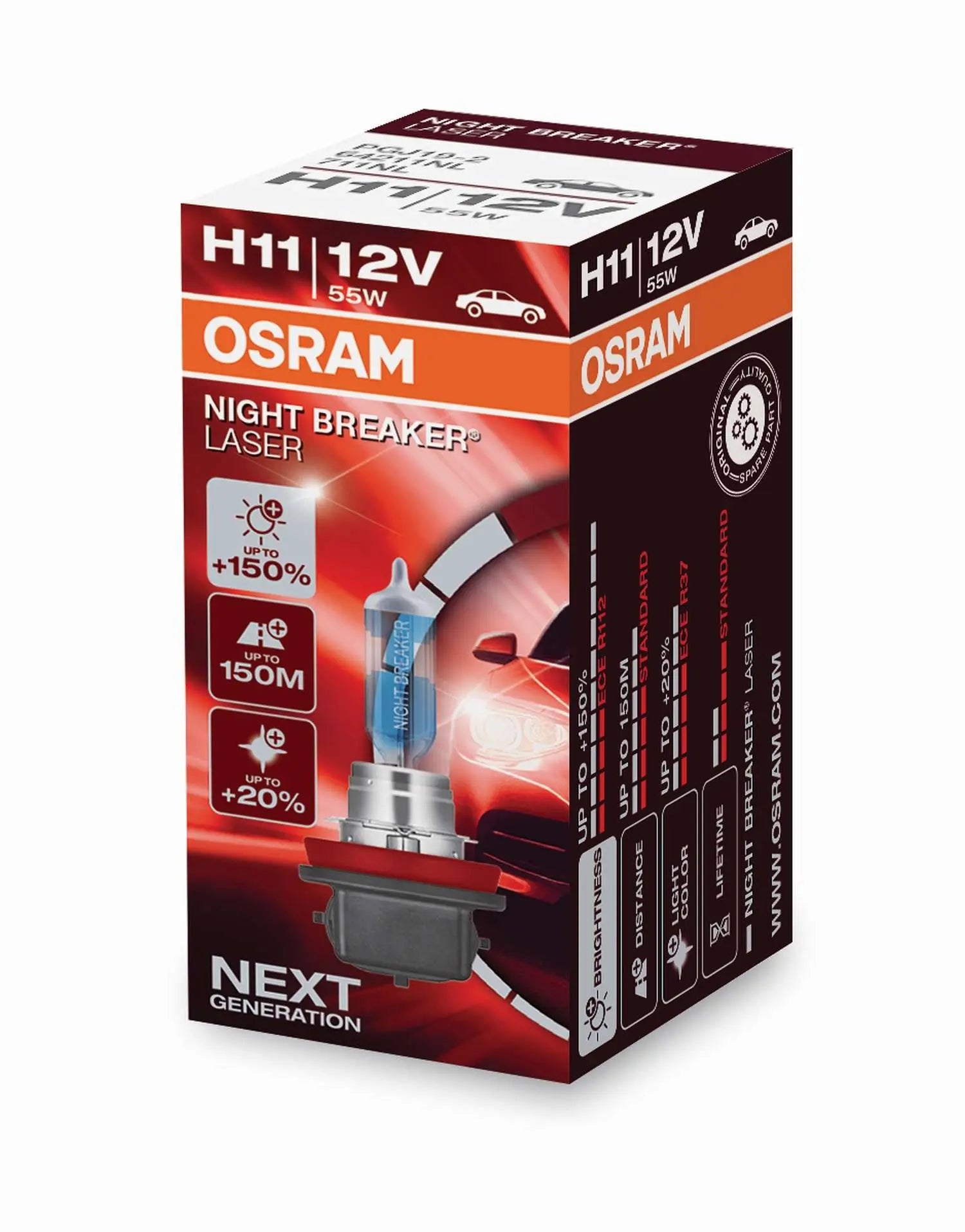 H11 12V 55W PGJ19-2 NIGHT BREAKER® LASER +150% mehr Helligkeit 1 st. OSRAM - Samsuns Group