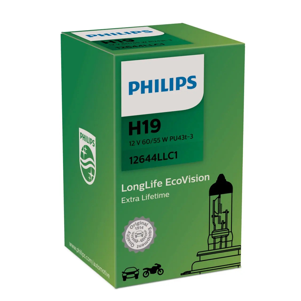 H19 12V 60/55W PU43t-1 LongLife 1 St. Philips - Samsuns Group