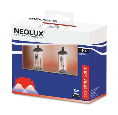 H4 12V 60/55W P43t Extra Light +50% 2 St. NEOLUX - Samsuns Group