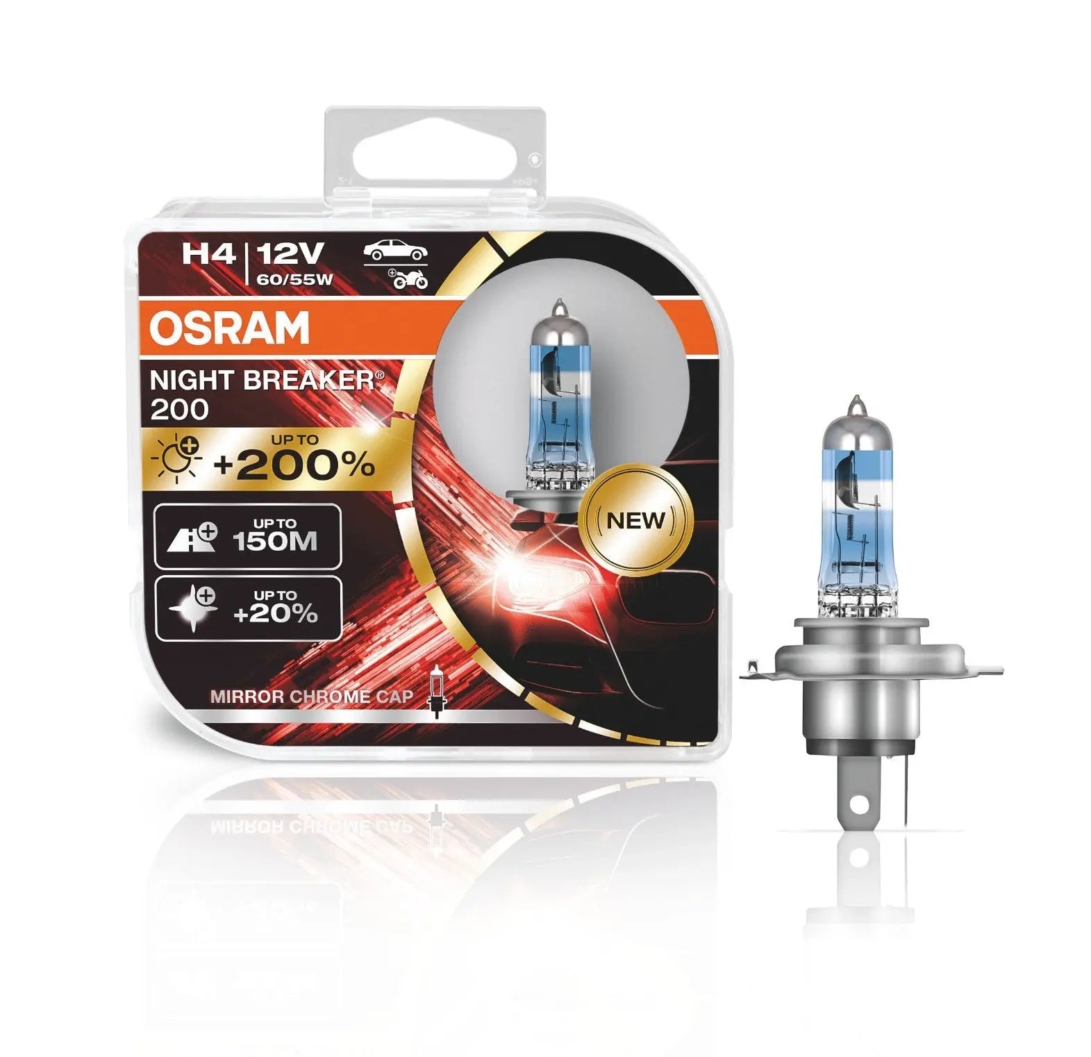 H4 12V NIGHT BREAKER 200 bis zu 200% mehr Licht 2St OSRAM - Samsuns Group