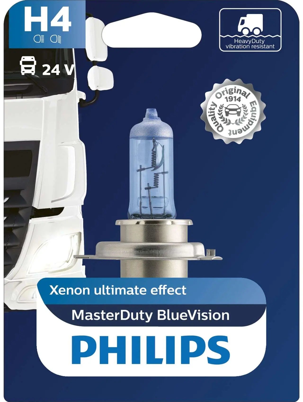 H4 24V 75/70W P43T 24V Halogen MasterDuty BlueVision 1St Philips - Samsuns Group