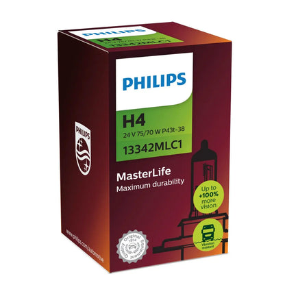 H4 24V 75/70W P43t-38 MasterLife max durability & 4x lifetime 1 St. Philips - Samsuns Group