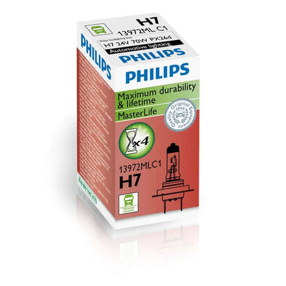 H7 24V 70W PX26d MasterLife max durability & 4x lifetime 1 St. Philips - Samsuns Group