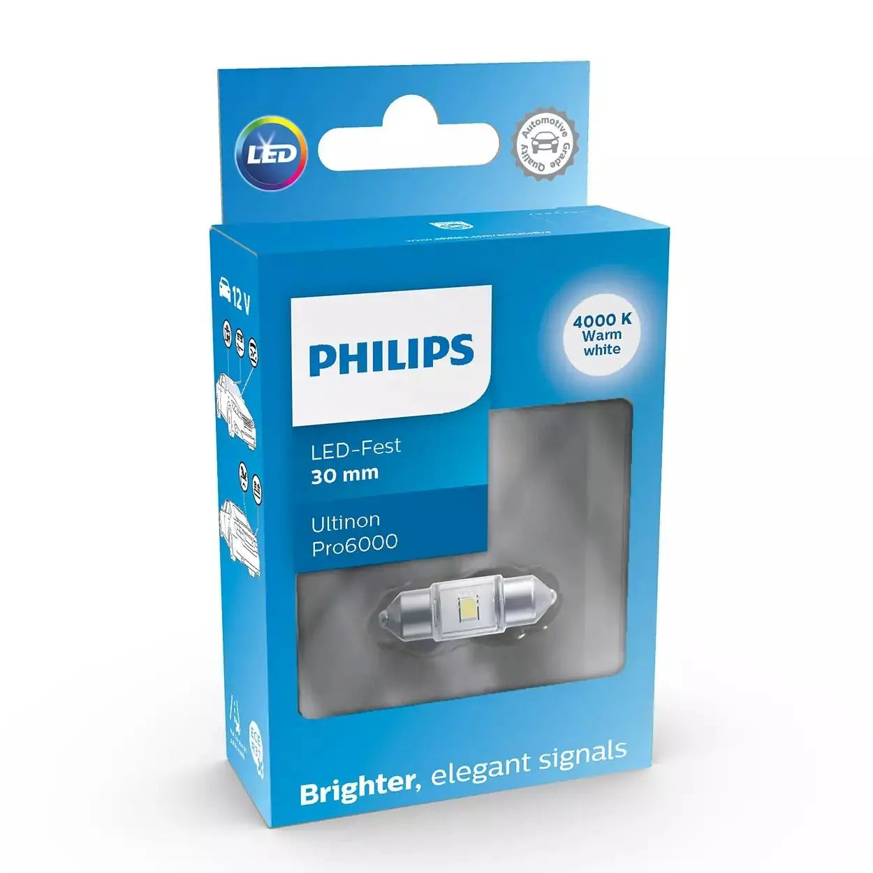 LED Festoon 30mm 12V 1W Ultinon Pro6000 SI 4000K NOECE 1St. Philips - Samsuns Group