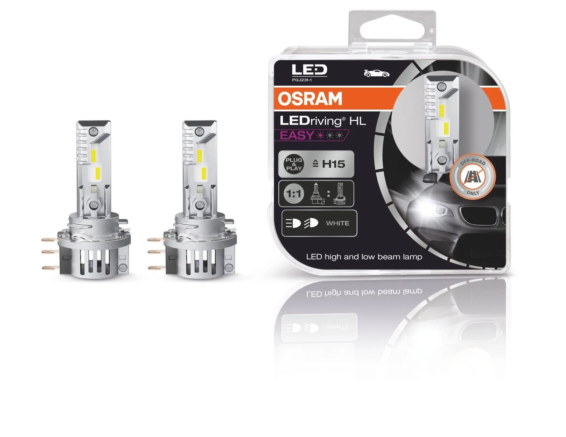 LEDriving HL EASY H15 12V 3.8W/16.5W PGJ23t-1 6000K White 2 St. OSRAM - Samsuns Group