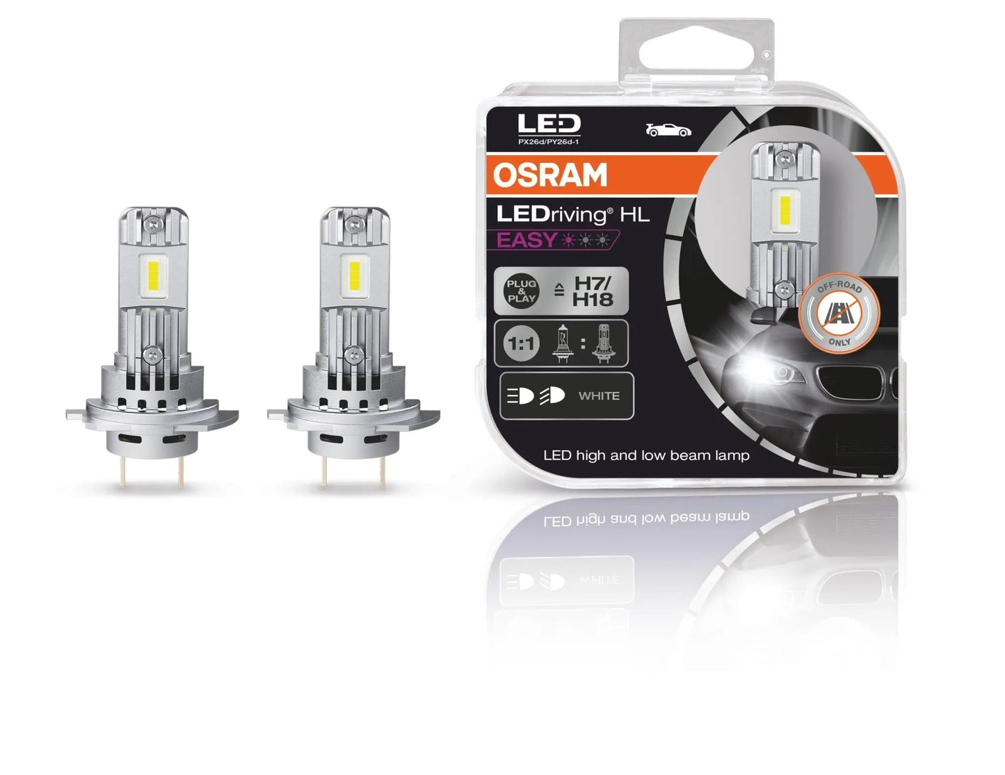 LEDriving HL EASY H7/H18 12V 16.2W PX26d/PY26d-1 6000K White 2 St. OSRAM - Samsuns Group