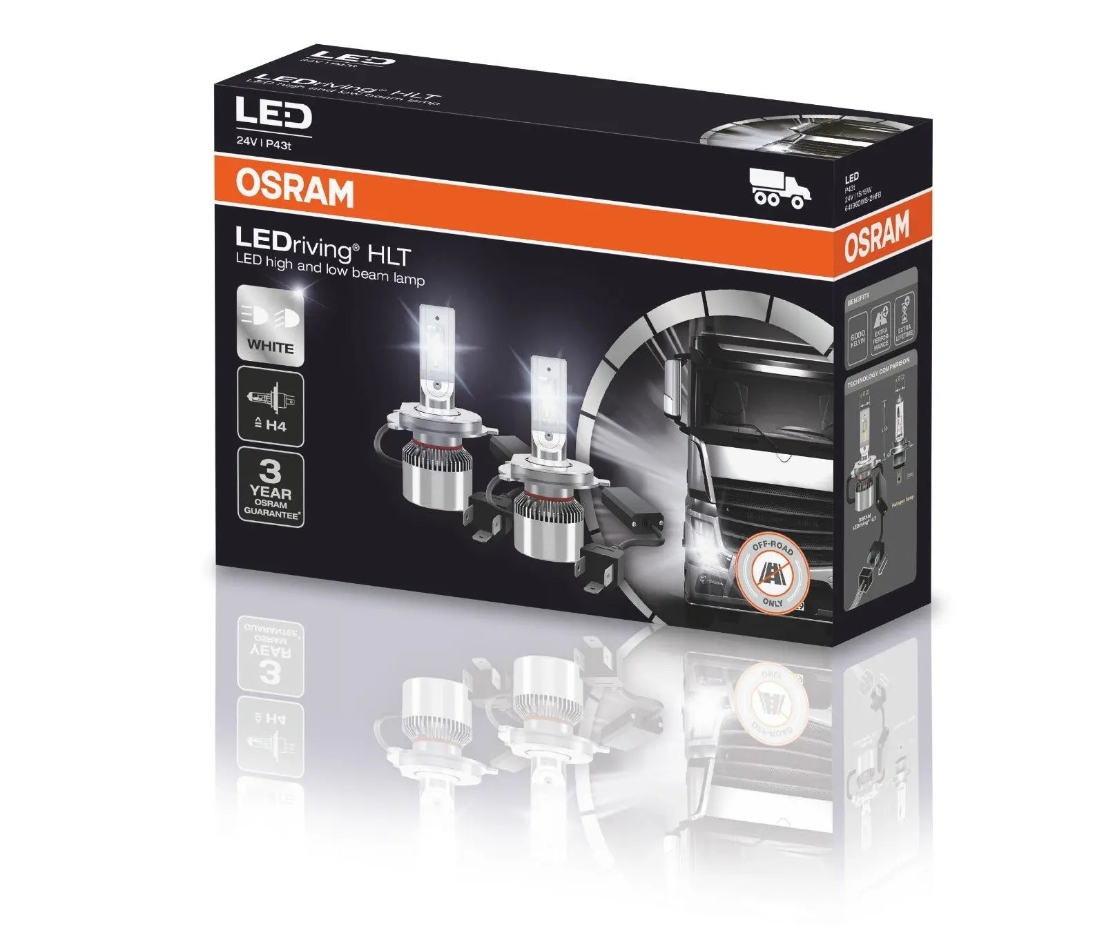 LEDriving® HLT H4 24V 13/13W P43t 6000K Cool White 2St OSRAM - Samsuns Group