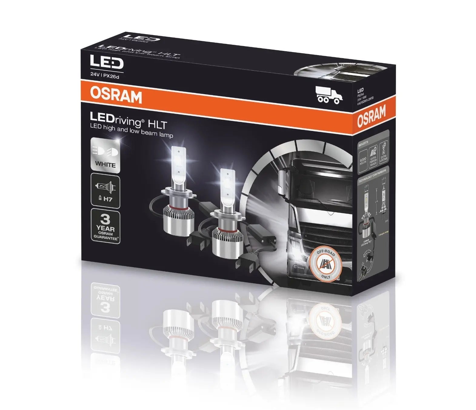 LEDriving® HLT H7 24V 18W PX26d 6000K Cool White 2St OSRAM - Samsuns Group