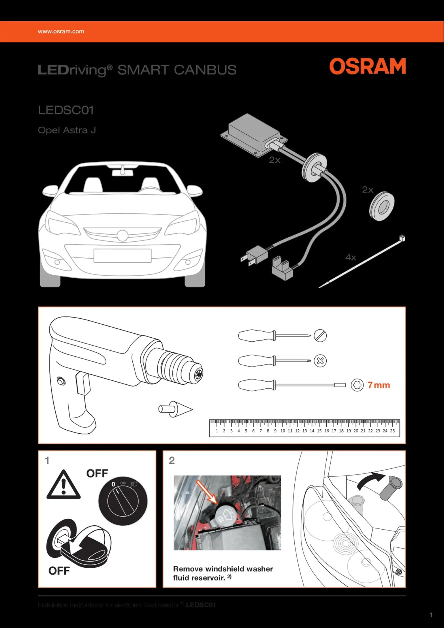 LEDriving Smart Canbus Lastwiderstand für H7 Nachrüstlampe Typ 1-2HFB 2St. OSRAM - Samsuns Group