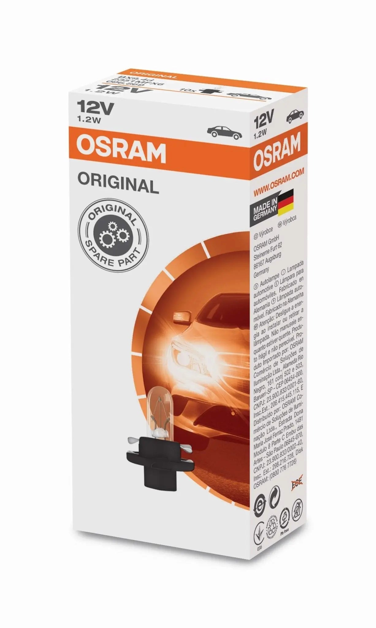 MFX6 BX8,4d 1,2W 12V 1st. OSRAM - Samsuns Group