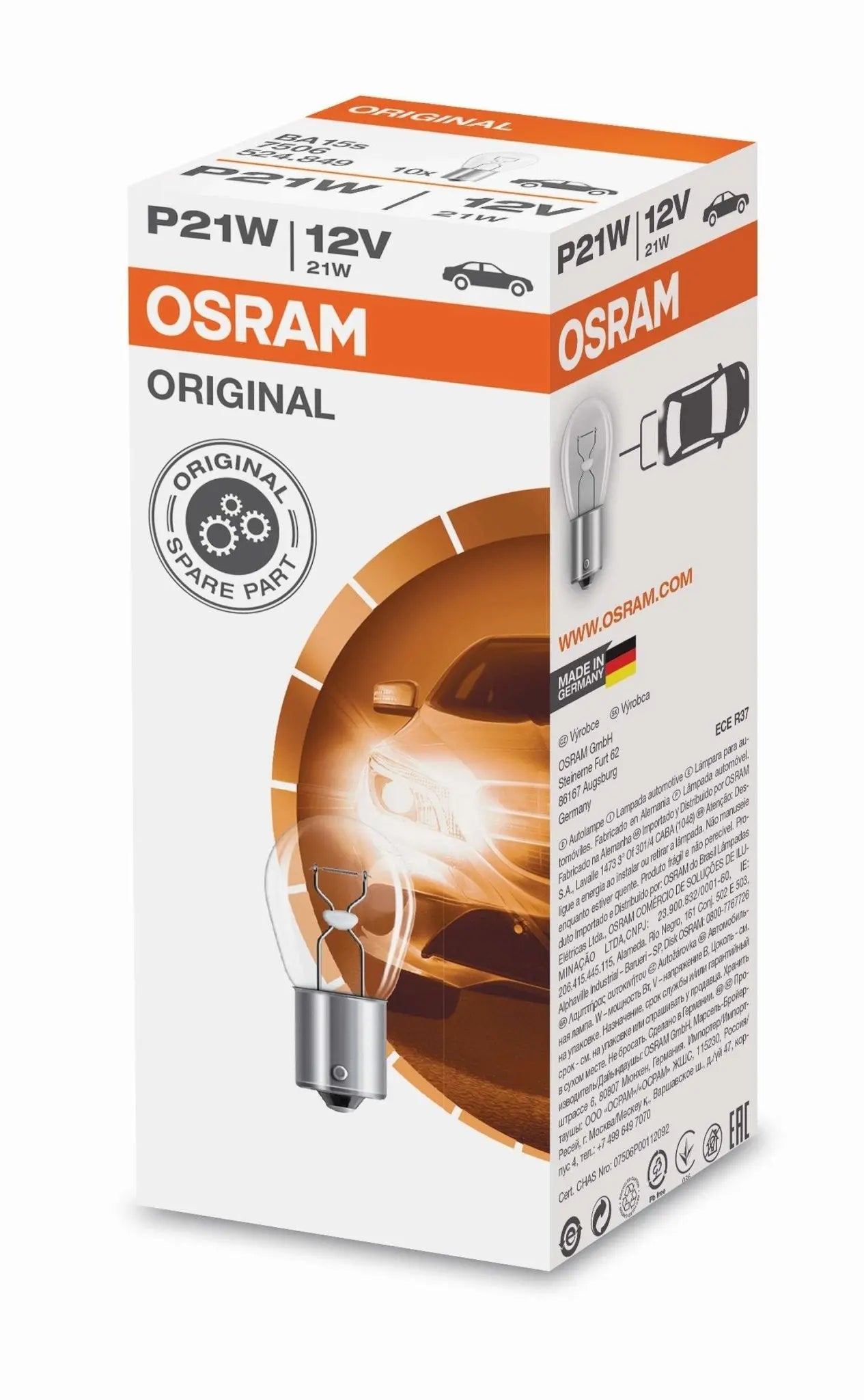 P21W 12V 21W BA15s 1st. OSRAM - Samsuns Group