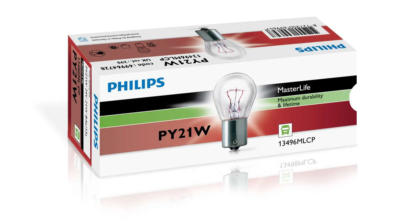 PY21W 24V 21W BAU15s gelb Master Life 1st. Philips - Samsuns Group