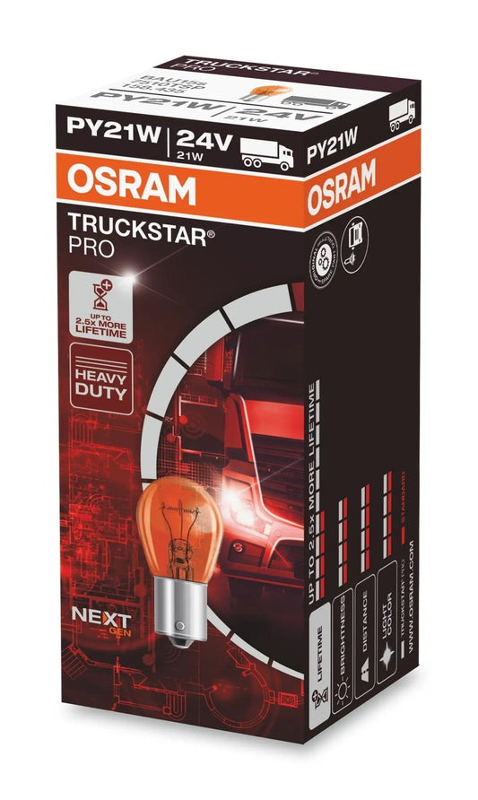 PY21W 24V 21W BAU15s TRUCKSTAR® PRO NEXT GEN bis 2,5x längere Lebensdauer 1St OSRAM - Samsuns Group