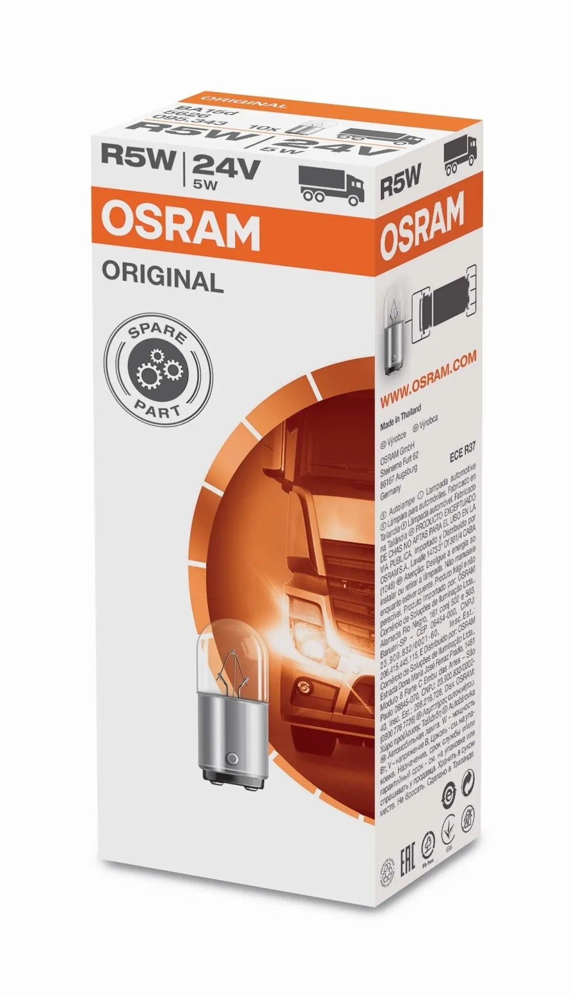 (R5W) 24V 5W BA15d Original Metallsockel OSRAM - Samsuns Group