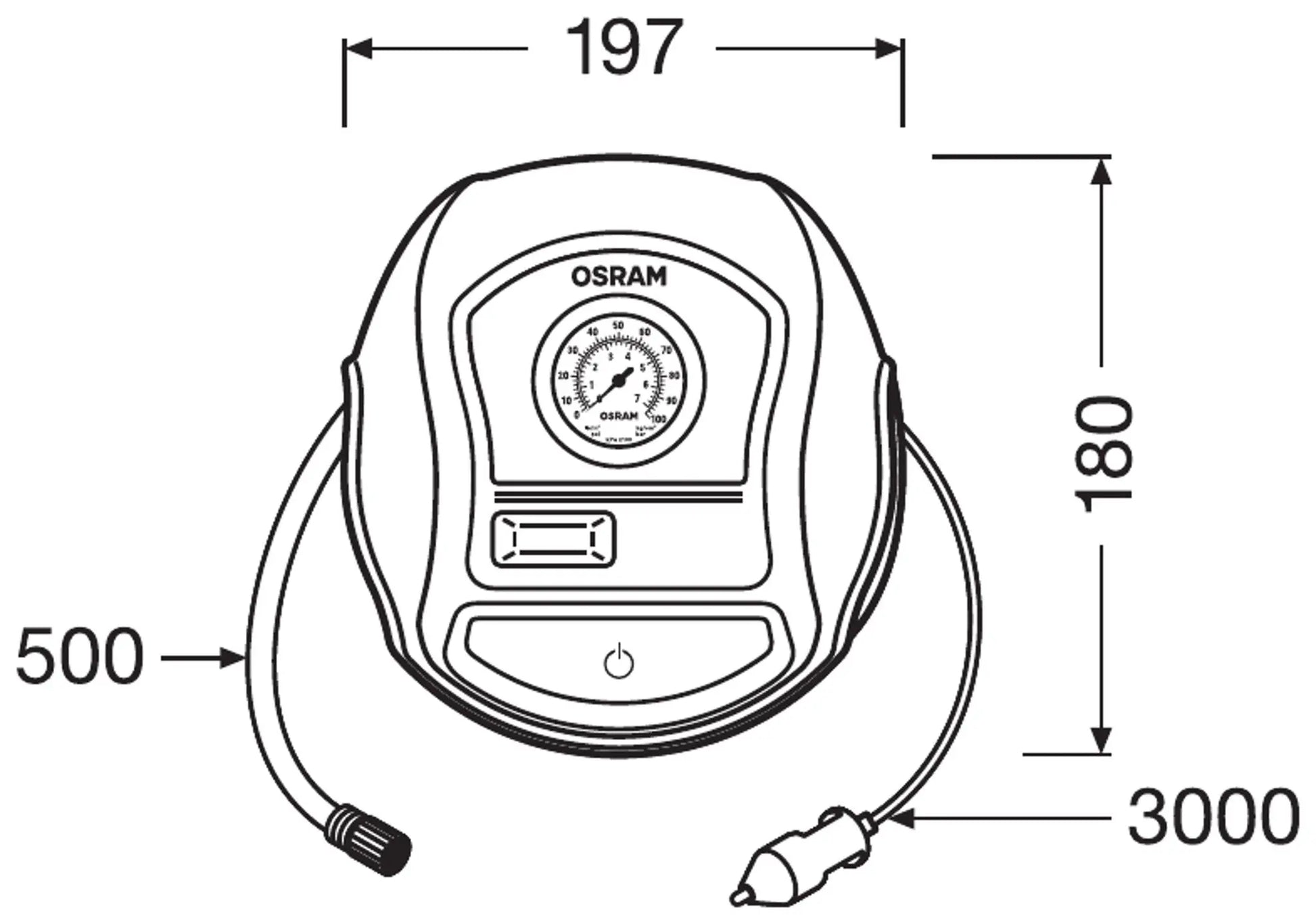 TYREinflate 200 Schnelle Reifenpumpe mit Kabel OSRAM - Samsuns Group