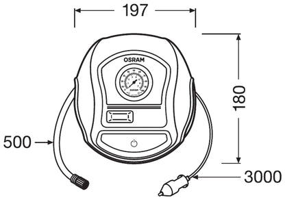 TYREinflate 200 Schnelle Reifenpumpe mit Kabel OSRAM - Samsuns Group